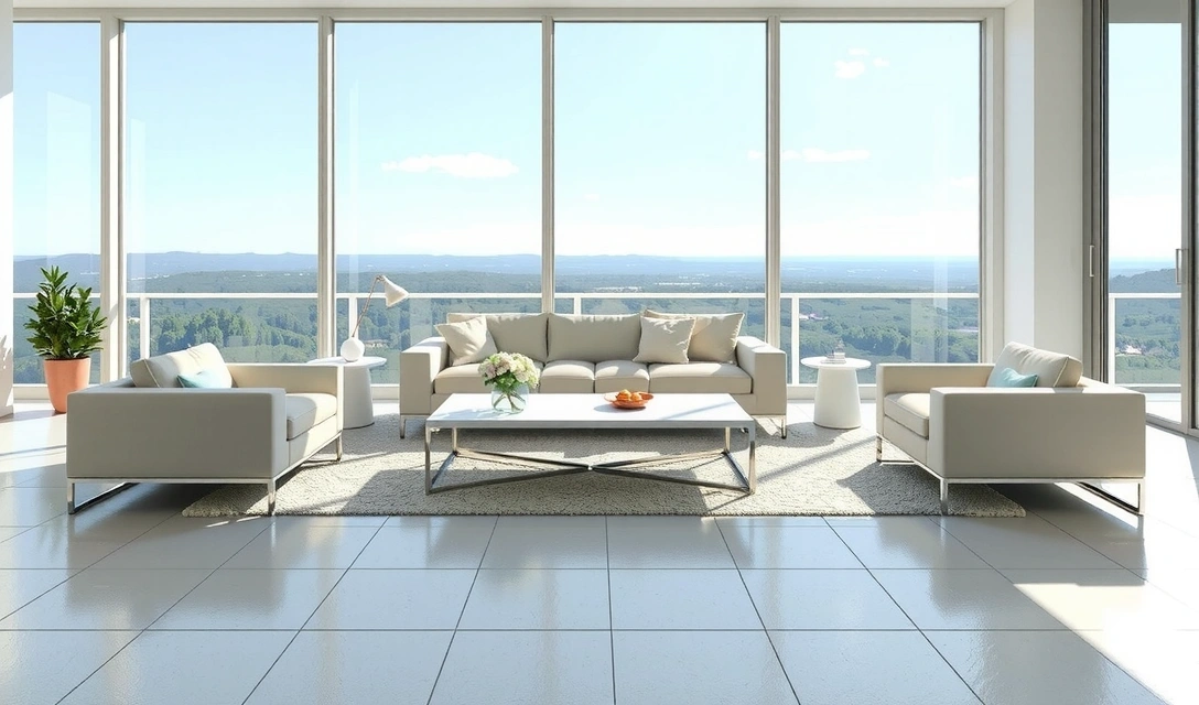 Imagine a unei camere curate și luminoase, simbolizând curățenie profesională