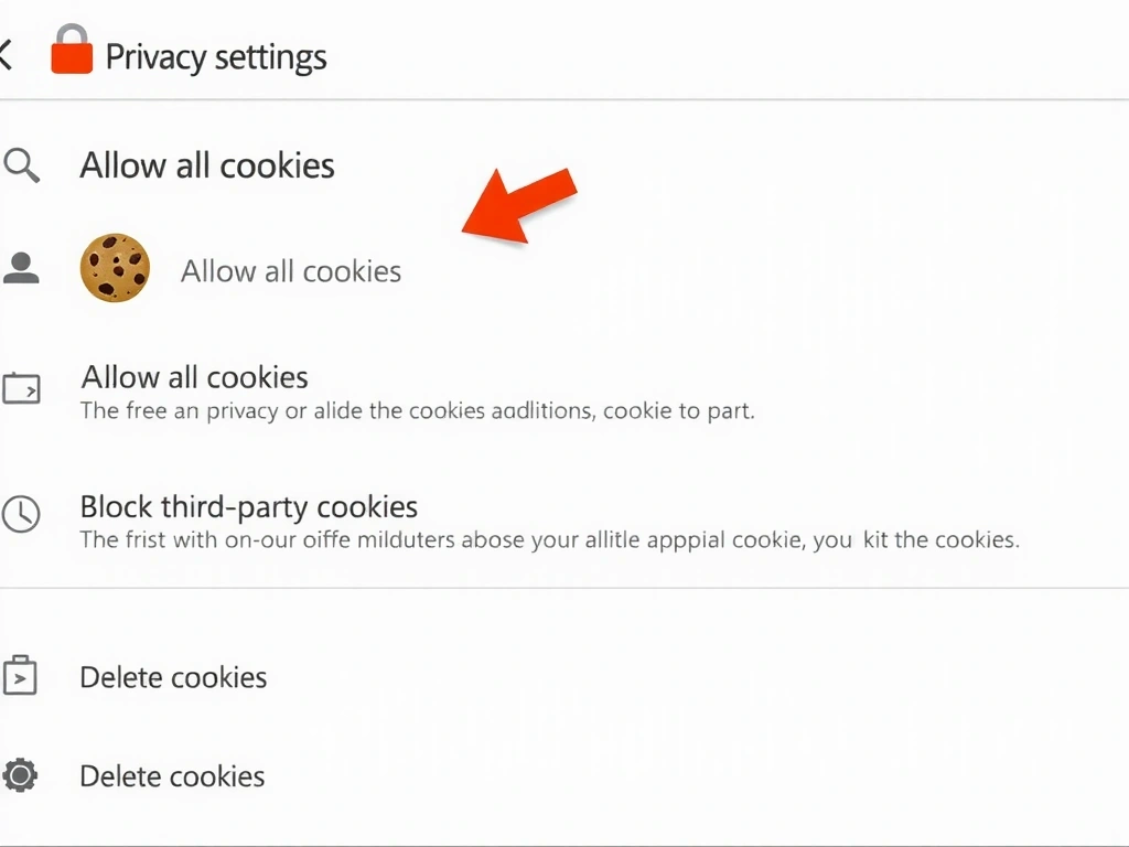 Ilustrație a setărilor de confidențialitate ale browserului, cu opțiuni de gestionare a cookie-urilor