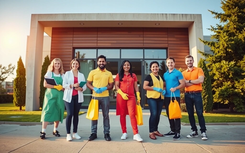 Echipa CleaningTime la începuturi, simbolizând viziunea și dedicarea