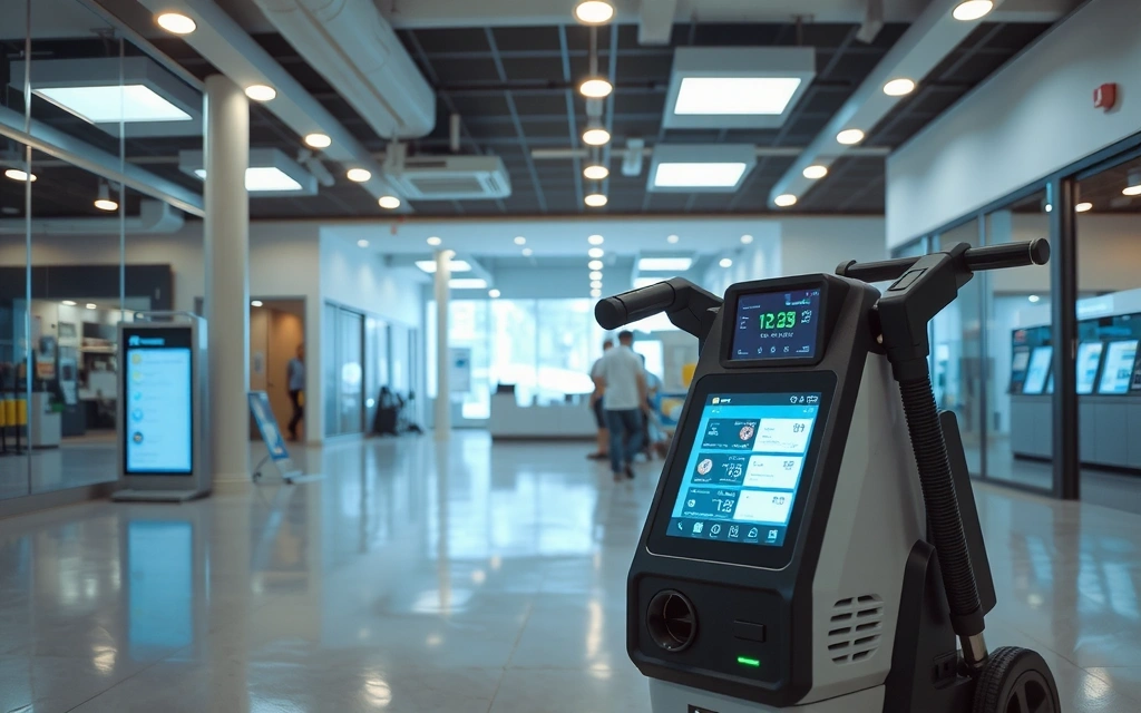 Echipament modern de curățenie în acțiune, simbolizând eficiența și inovația