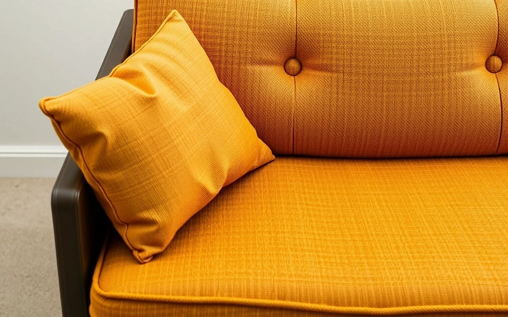 O canapea moale, curățată profesional, cu țesătura reîmprospătată și culorile vibrante, sugerând procesul de curățare chimică.