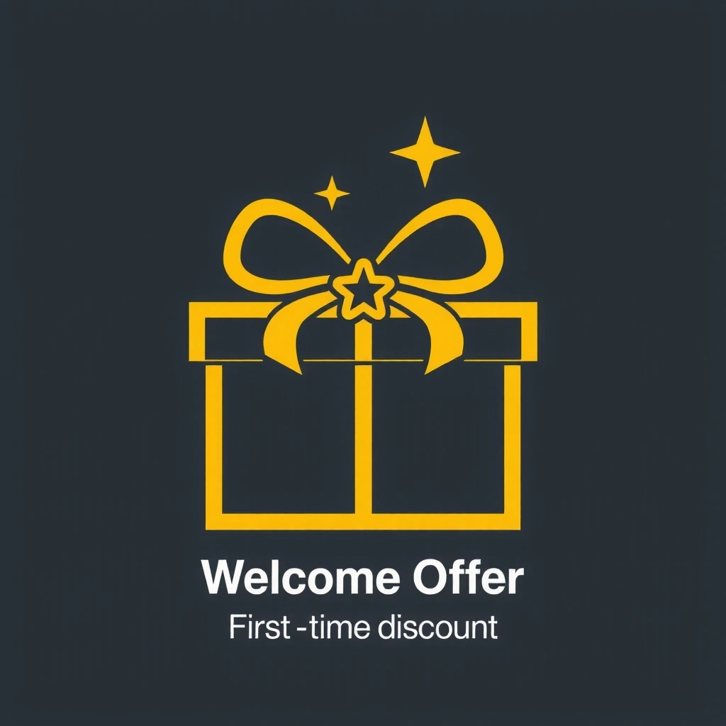 Icon representing a discount tag for first cleaning