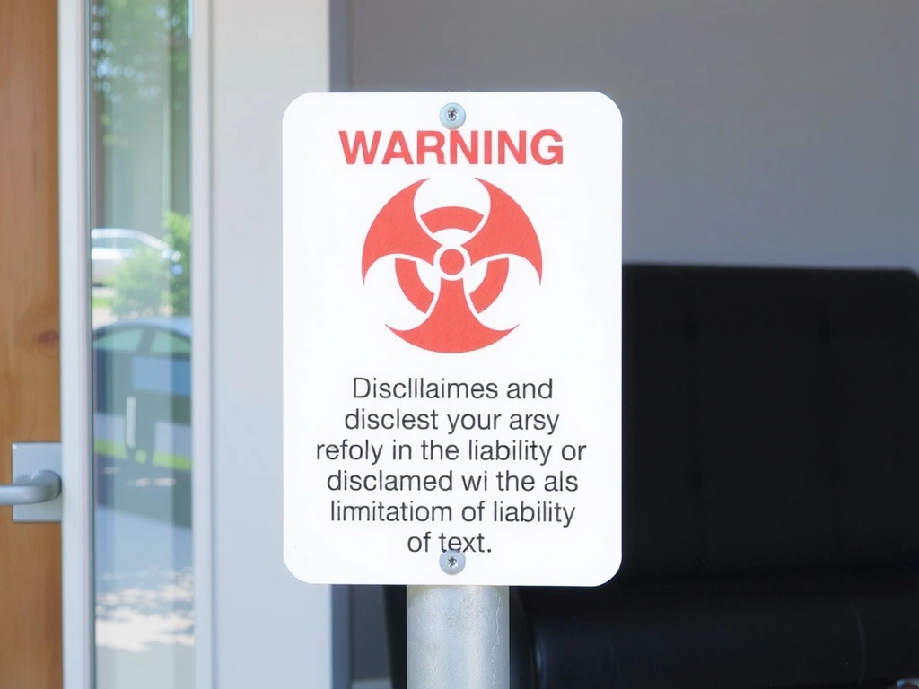 Imagine cu un semn de avertizare, simbolizând excluderea garanțiilor