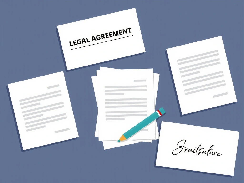 Imagine abstractă reprezentând acorduri legale și documente